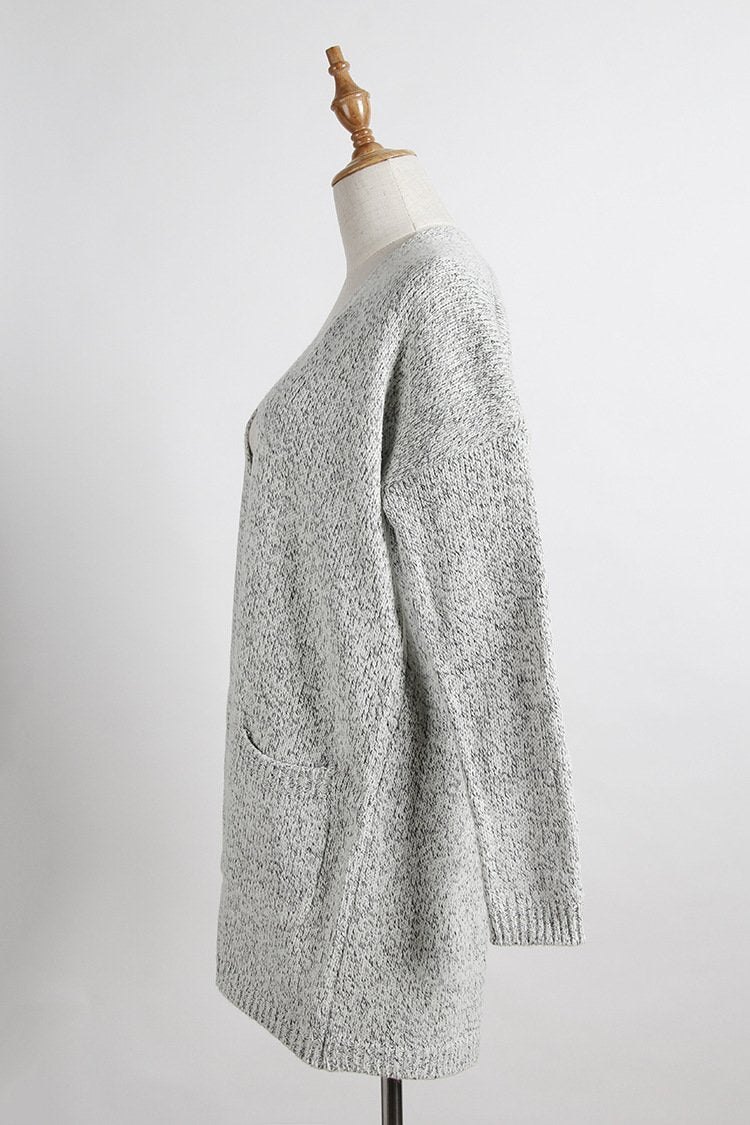 Fashion Long Cardigan Splicing Solid Color Sweaterï¼_xtra large codeï¼