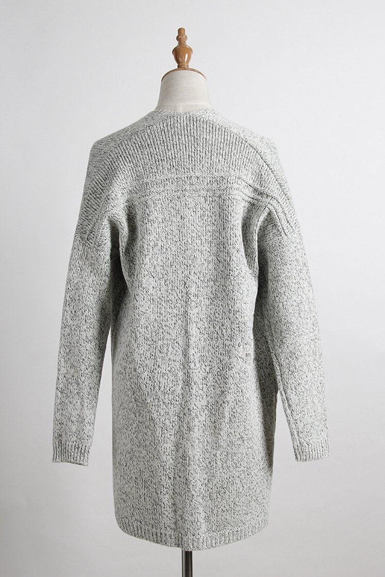 Fashion Long Cardigan Splicing Solid Color Sweaterï¼_xtra large codeï¼