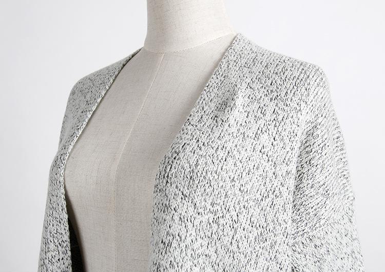 Fashion Long Cardigan Splicing Solid Color Sweaterï¼_xtra large codeï¼