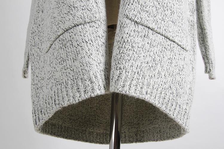 Fashion Long Cardigan Splicing Solid Color Sweaterï¼_xtra large codeï¼