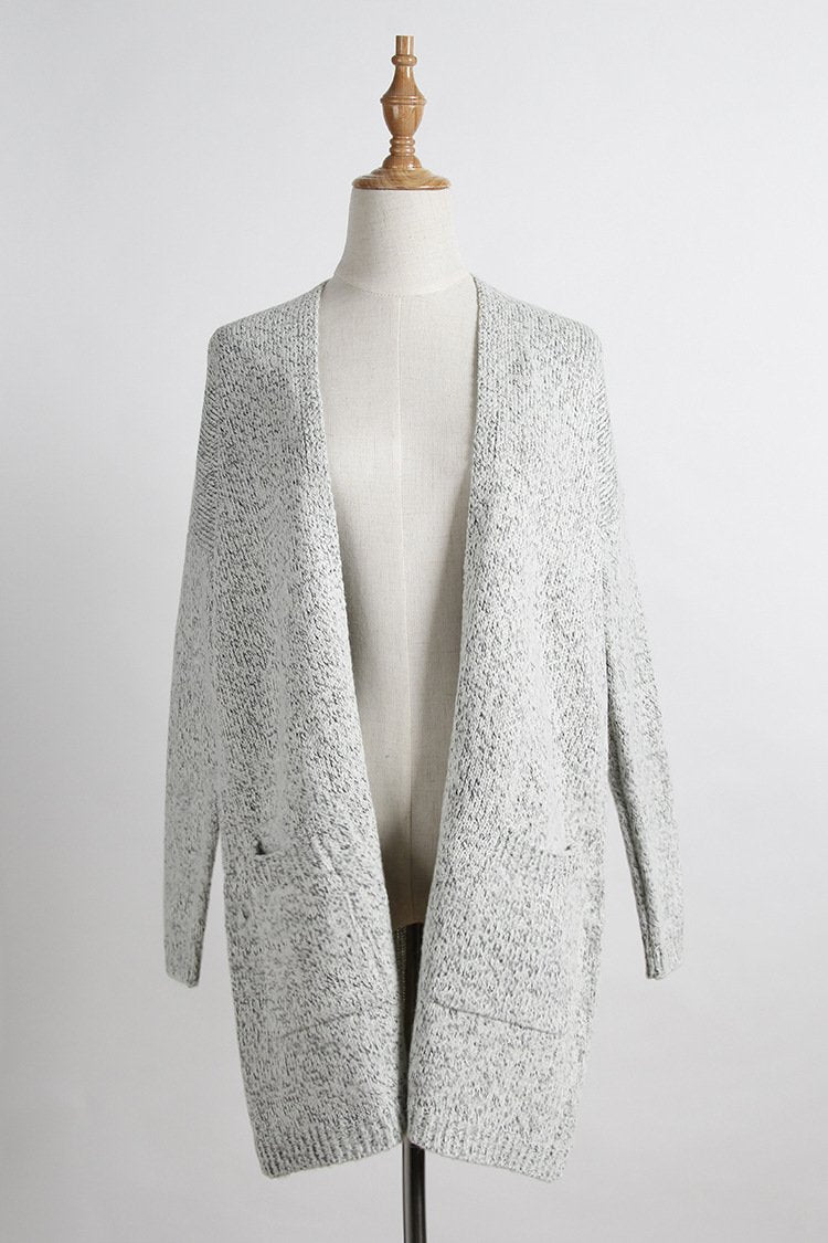 Fashion Long Cardigan Splicing Solid Color Sweaterï¼_xtra large codeï¼