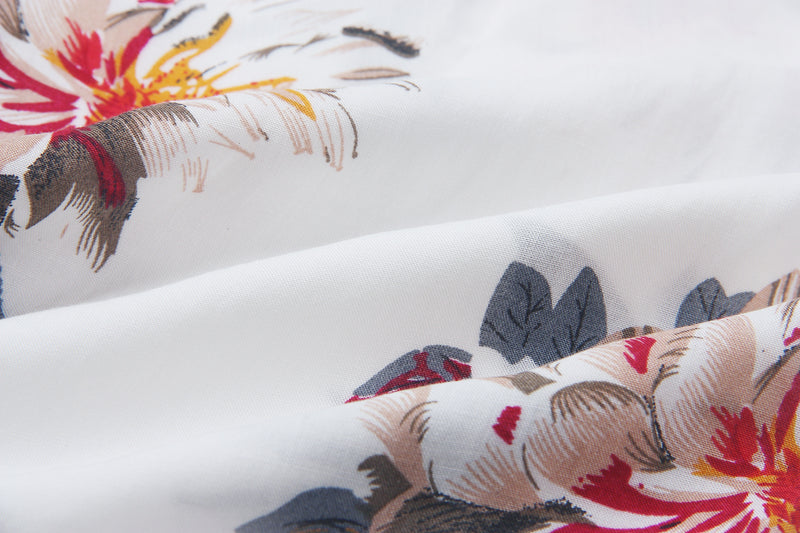 Strapless Print Short Sleeve Loose Blouse