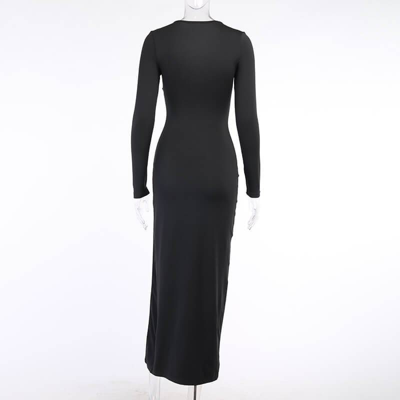 Fashion Tight Split Black Dress