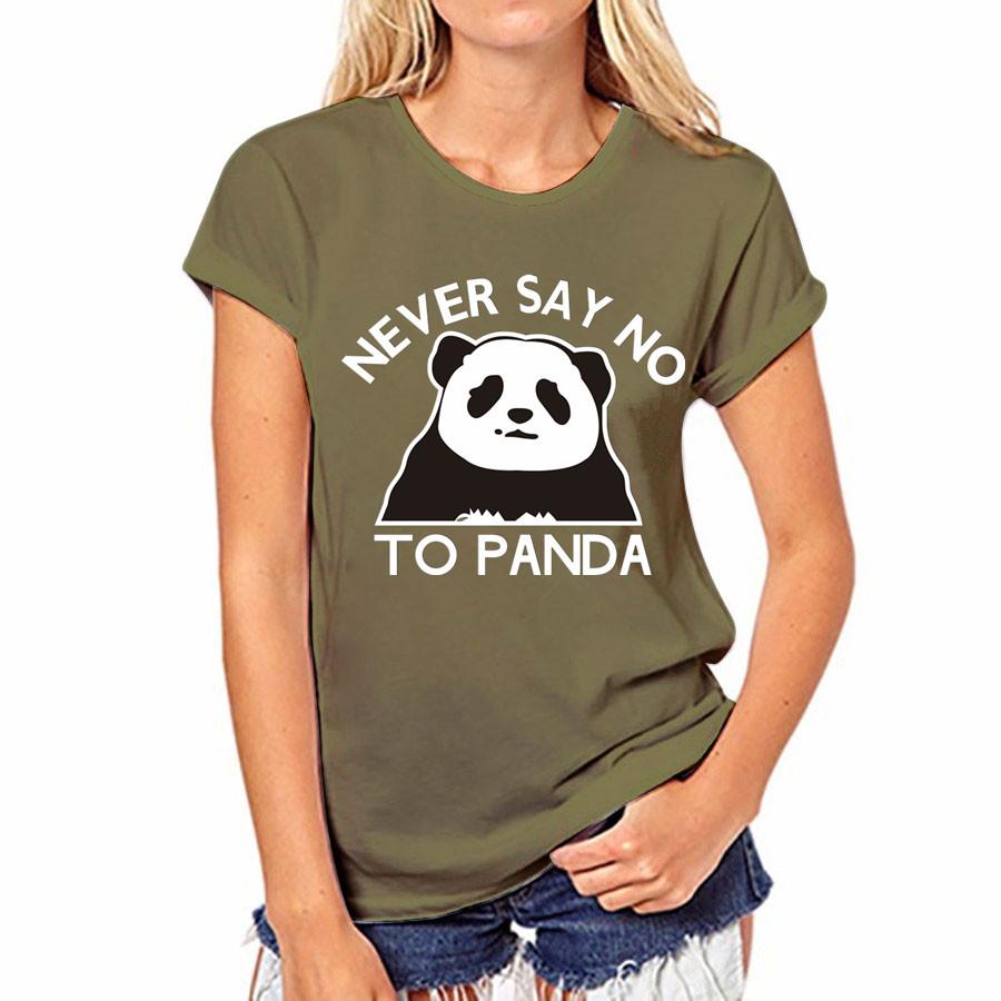 Panda Print Scoop Slim Casual T-shirt