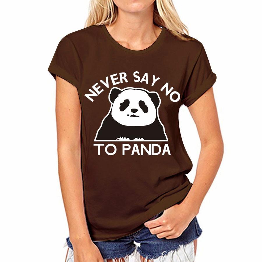 Panda Print Scoop Slim Casual T-shirt