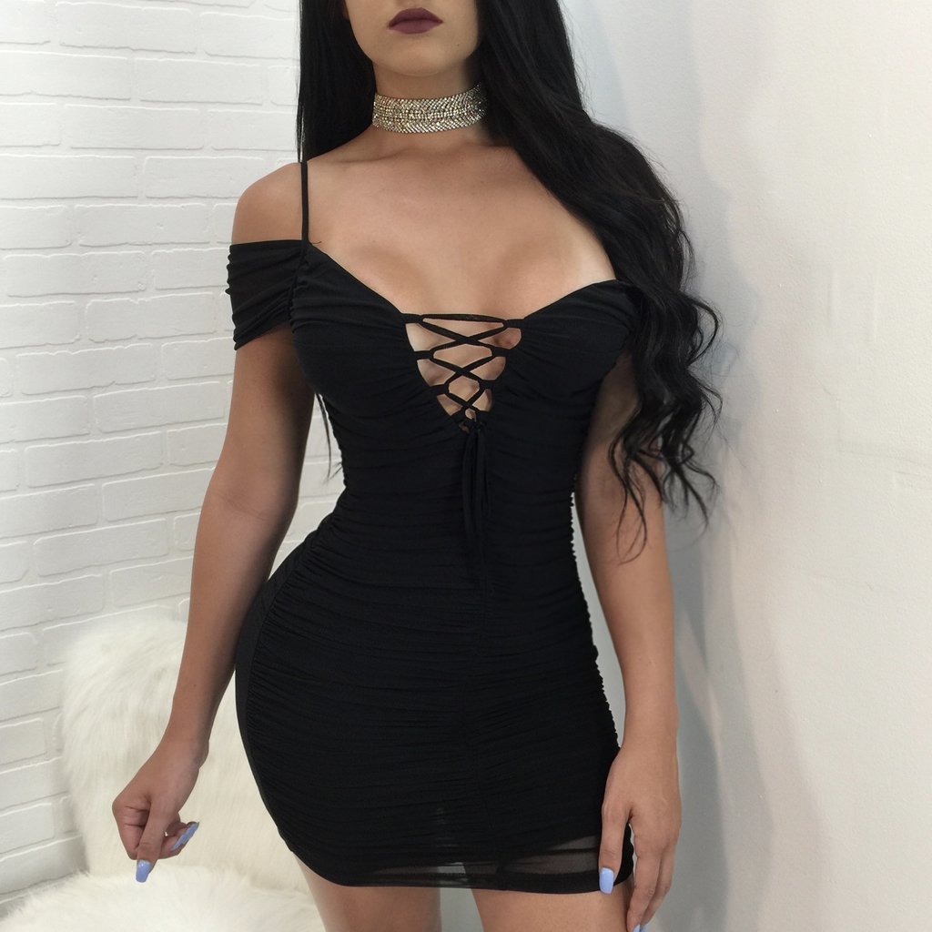 Pure Color Spaghetti Straps Short Sleeves Short Dress