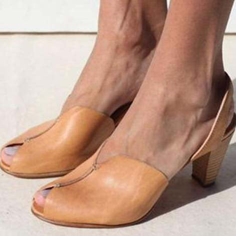 High Heeled Chunky Open Toe Sandals