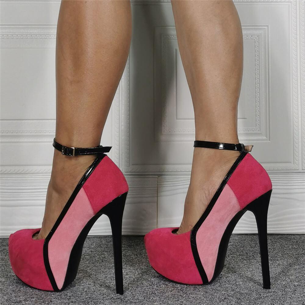 Party Pink Suede Platform High Heel Sandals