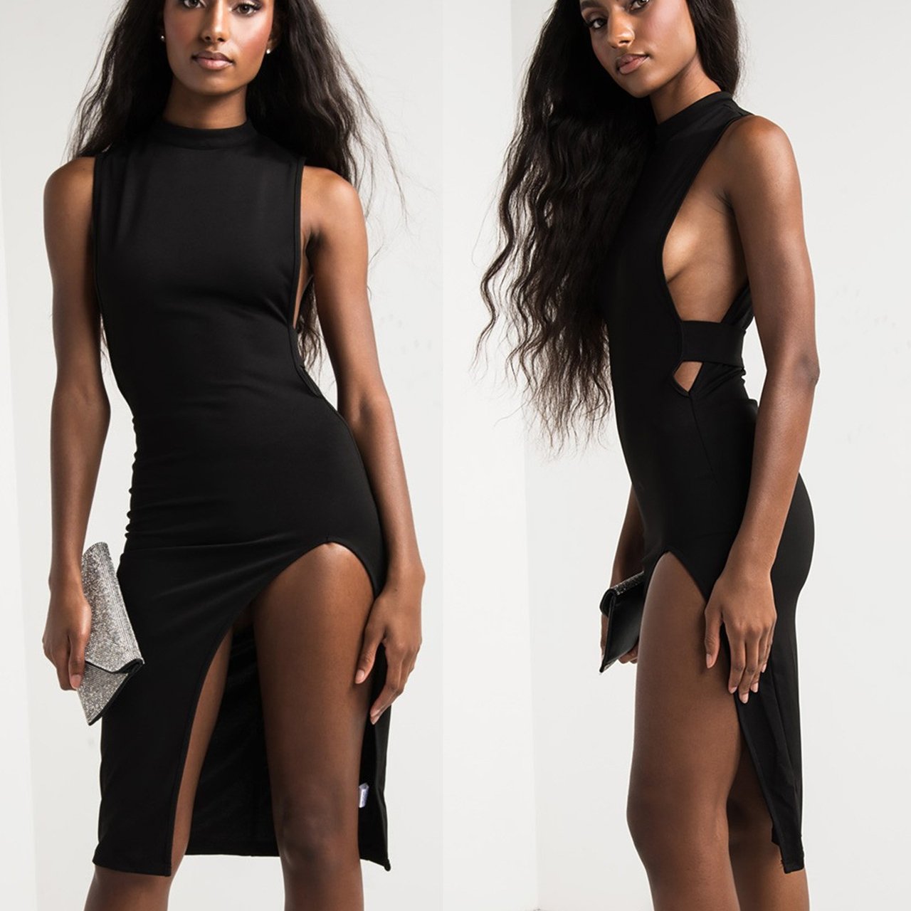 Cut Out Sleeveless Hole Sexy Irregular Dress