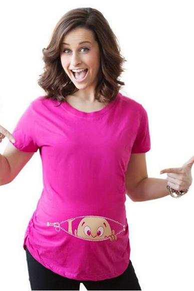 Scoop Naughty Print Loose Pregnant Regular T-shirt