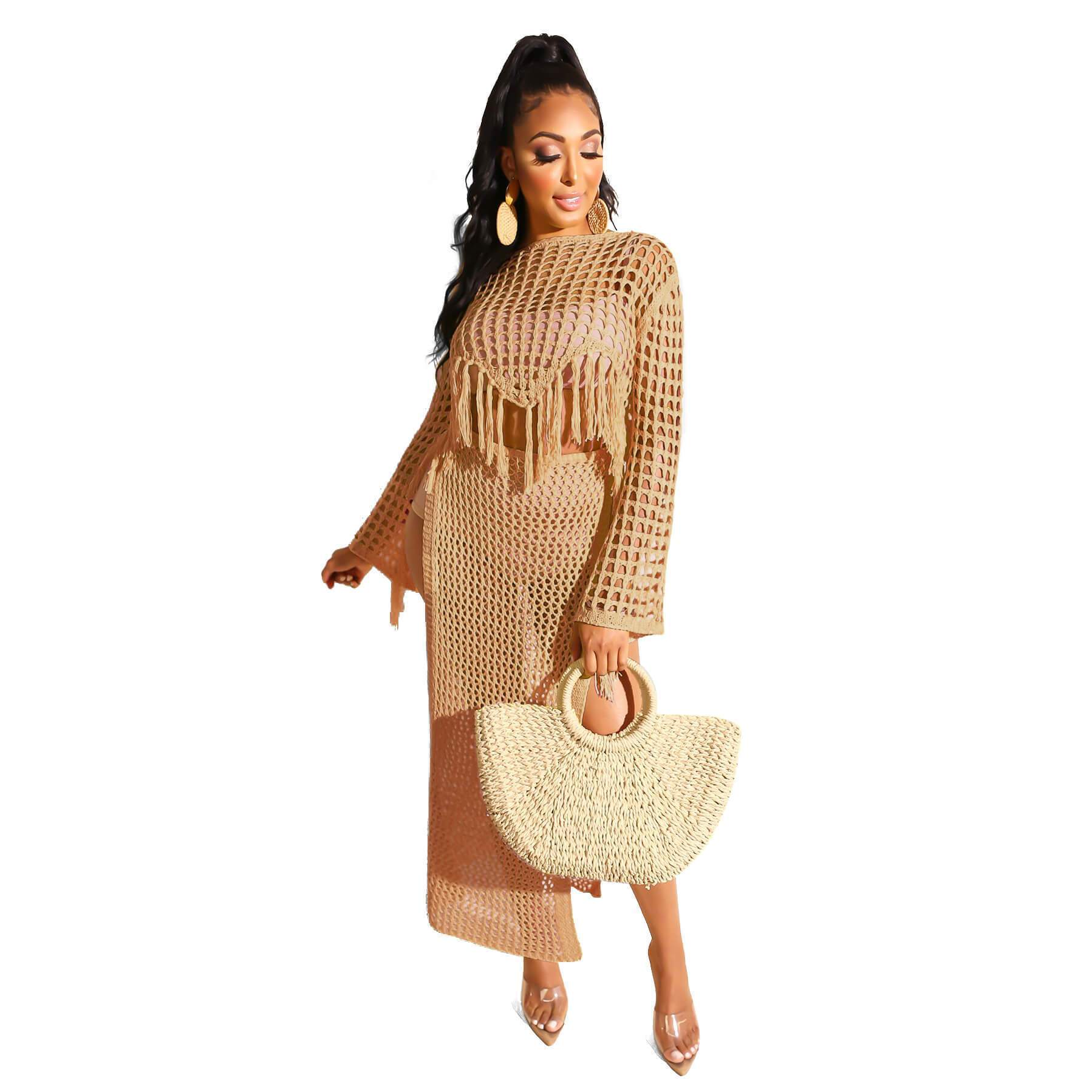 Perspective Crop Top Irregualr MAXI Skirt Set
