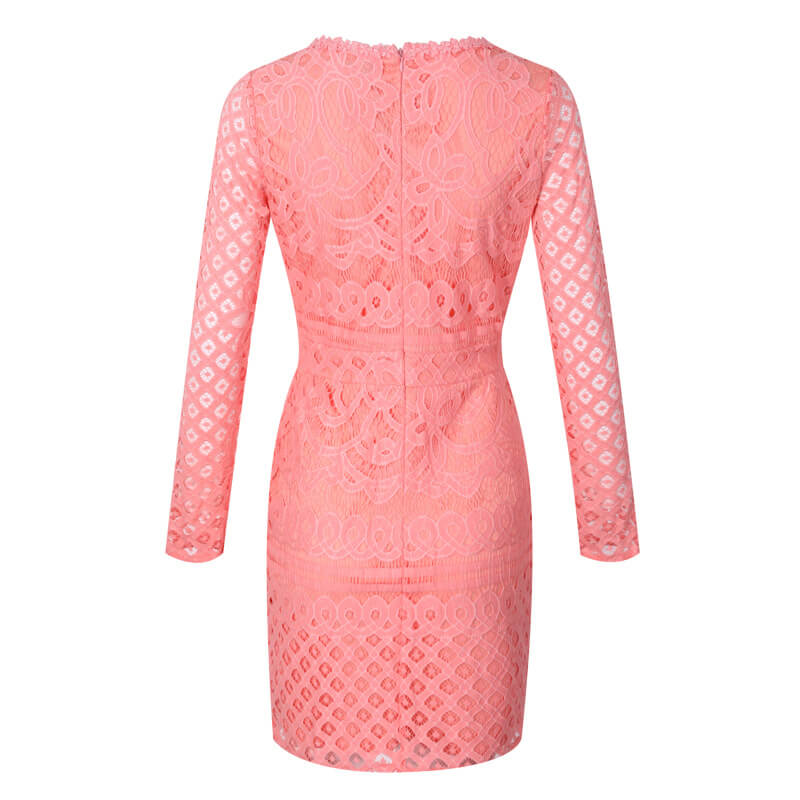 Pink Lace Bodycon Dress