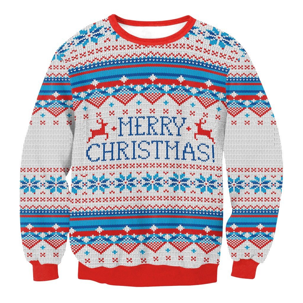 Merry Christmas Letter Print Women Party Sweatshirt