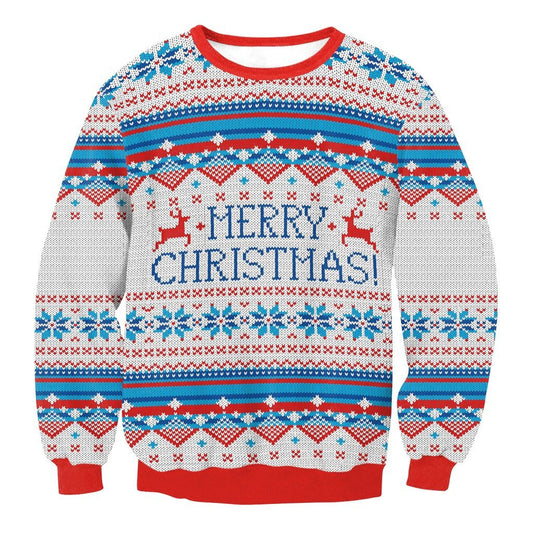 Merry Christmas Letter Print Women Party Sweatshirt