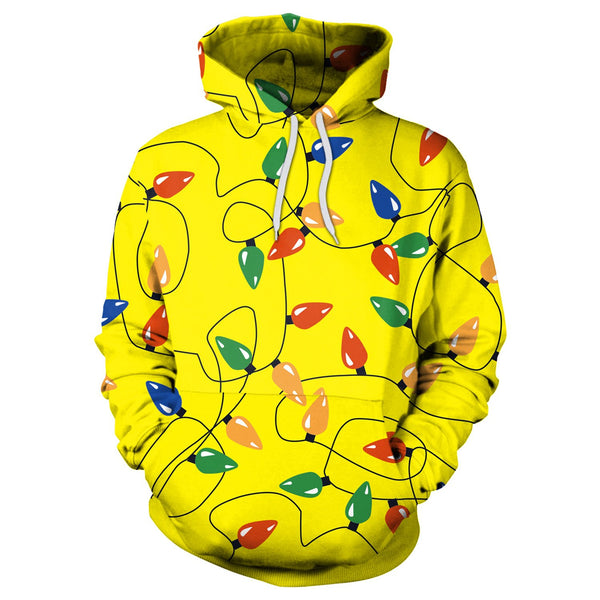 Lights Digital Print Women Christmas Hooded Hoodie