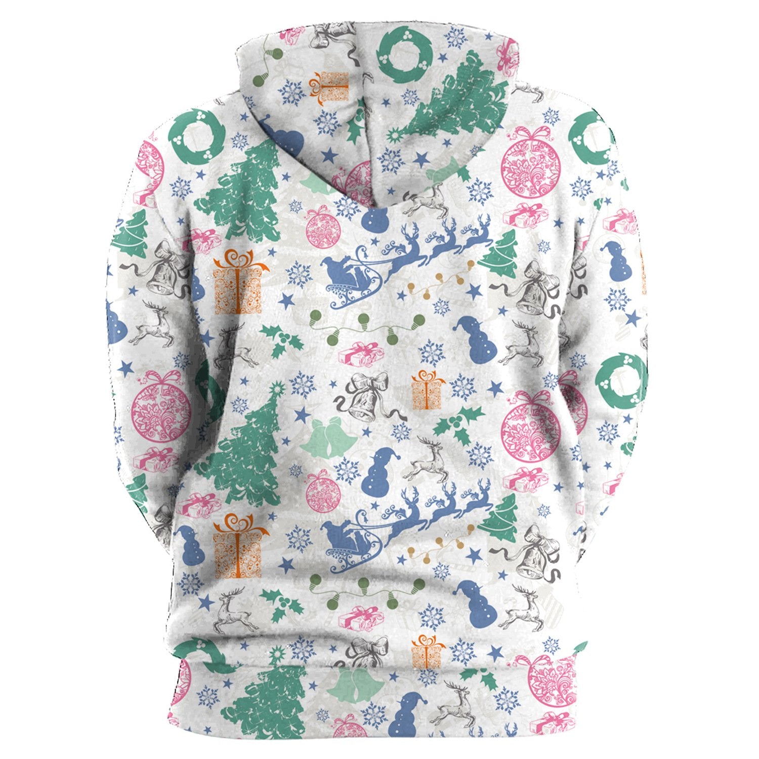 Colorful Digital Print Women Christmas Hooded Party Hoodie