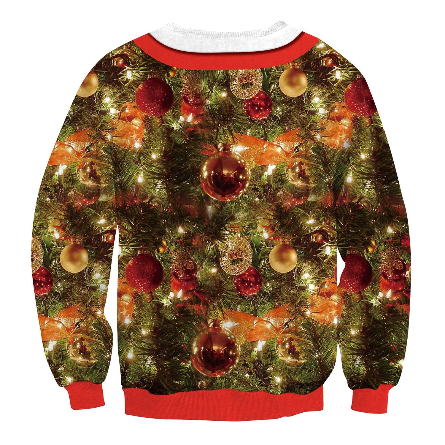 Scoop Christmas Tree Tie Print Women Sweatshirt