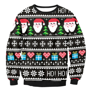 Snow Santa Claus Gifts Print Women Christmas Party Sweatshirt