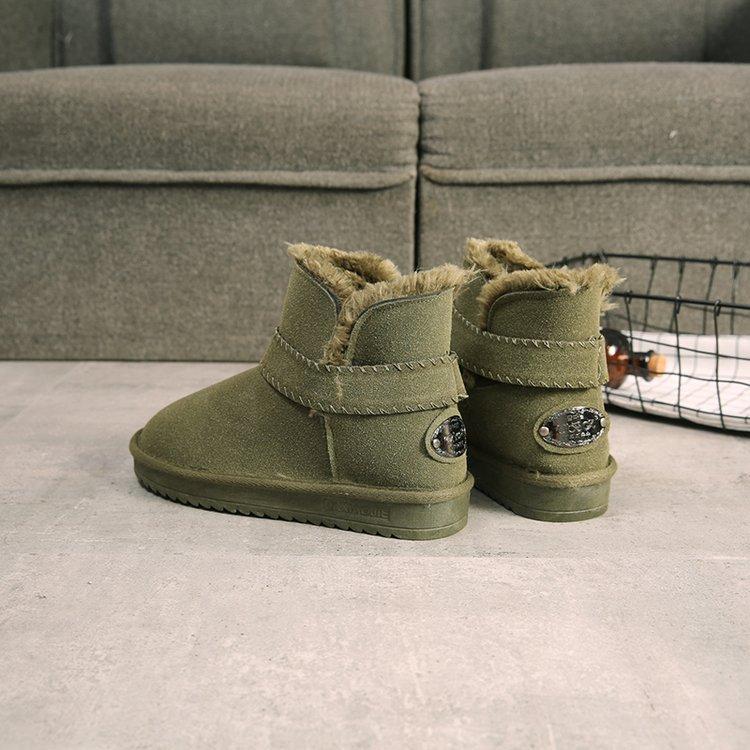 Velvet Warm Round Toe Flat Short Irregular Cut Winter Snow Boots