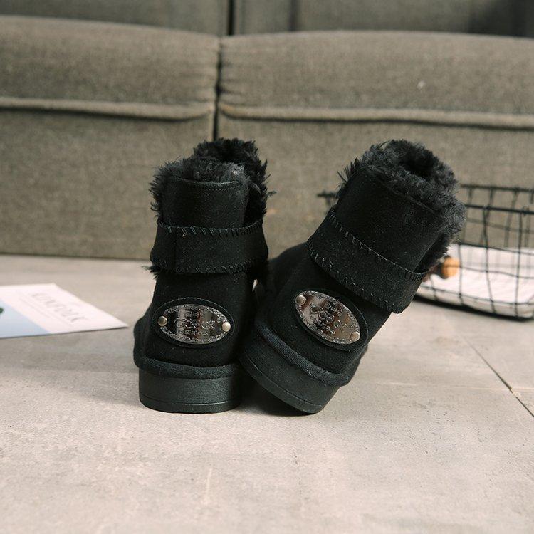 Velvet Warm Round Toe Flat Short Irregular Cut Winter Snow Boots