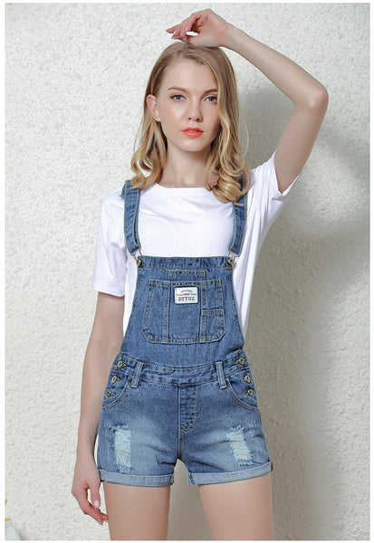 Denim Button Casual Pocket Pure Color Romper – May Your Fashion