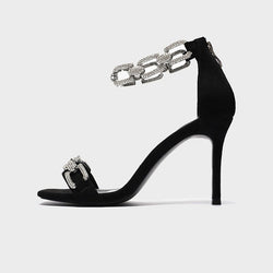 Fashion Open Toe High-heeled Sandals Drill Chain Hollow Stiletto Women's Shoes