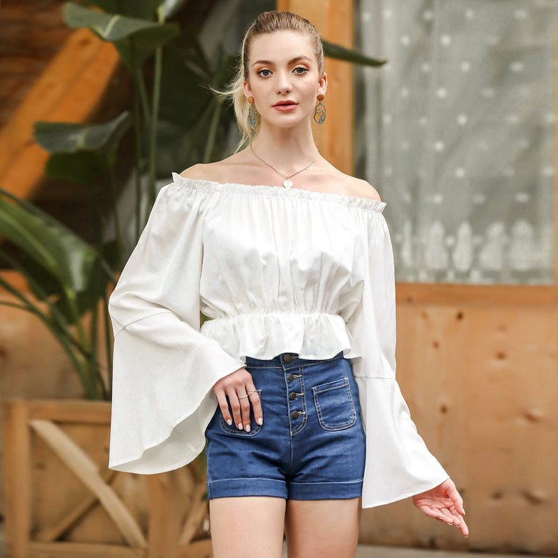 Off Shoulder Flared sleeve top
