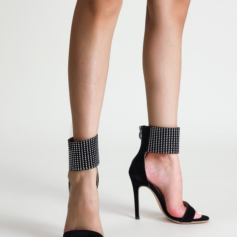 Rhinestone Band High-heeled Sandals Night Club Sexy High-heeled Shoes