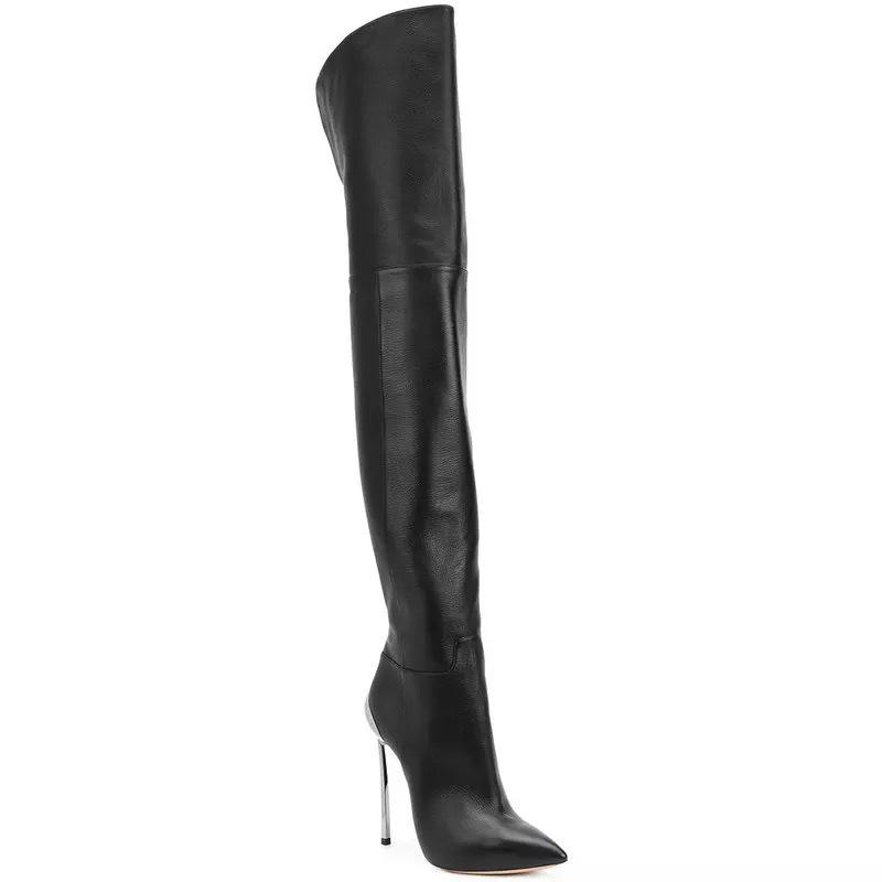 Pointed wine cup and thin heel fashion boots