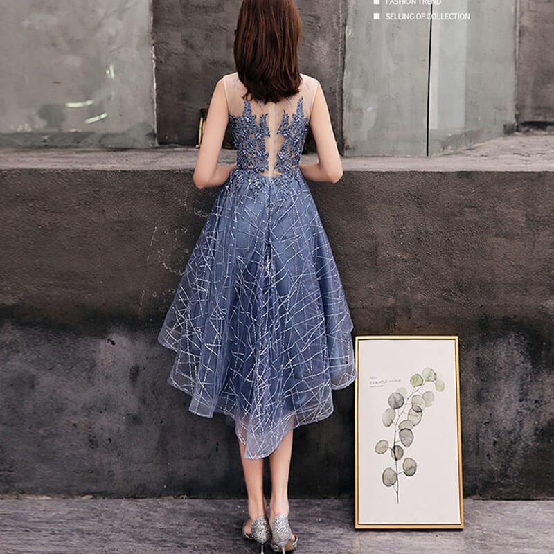 Blue Sleeveless Bridemaid Skater Dress