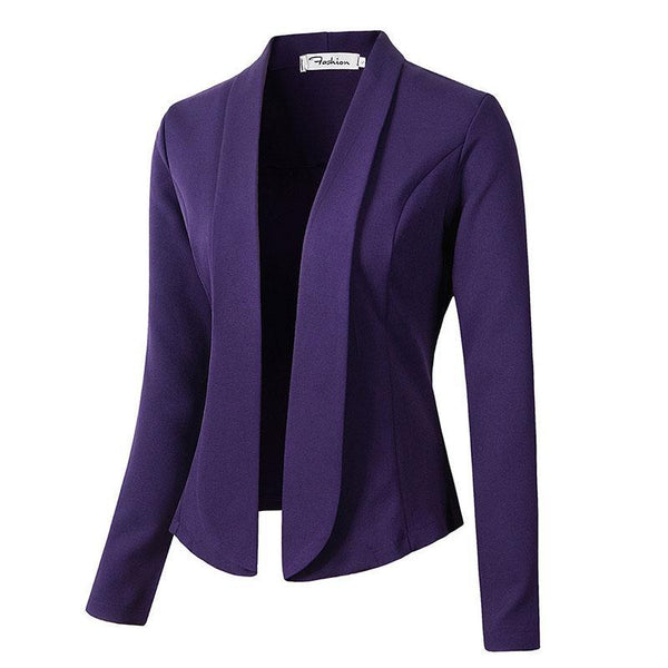 Plus Size Pure Color Petite Blazer