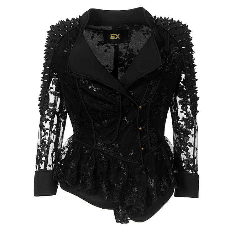 Lace Patchwork Moto Jacket