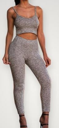 Strap Sleeveless Vest Long Pants Skinny Two Pieces Set