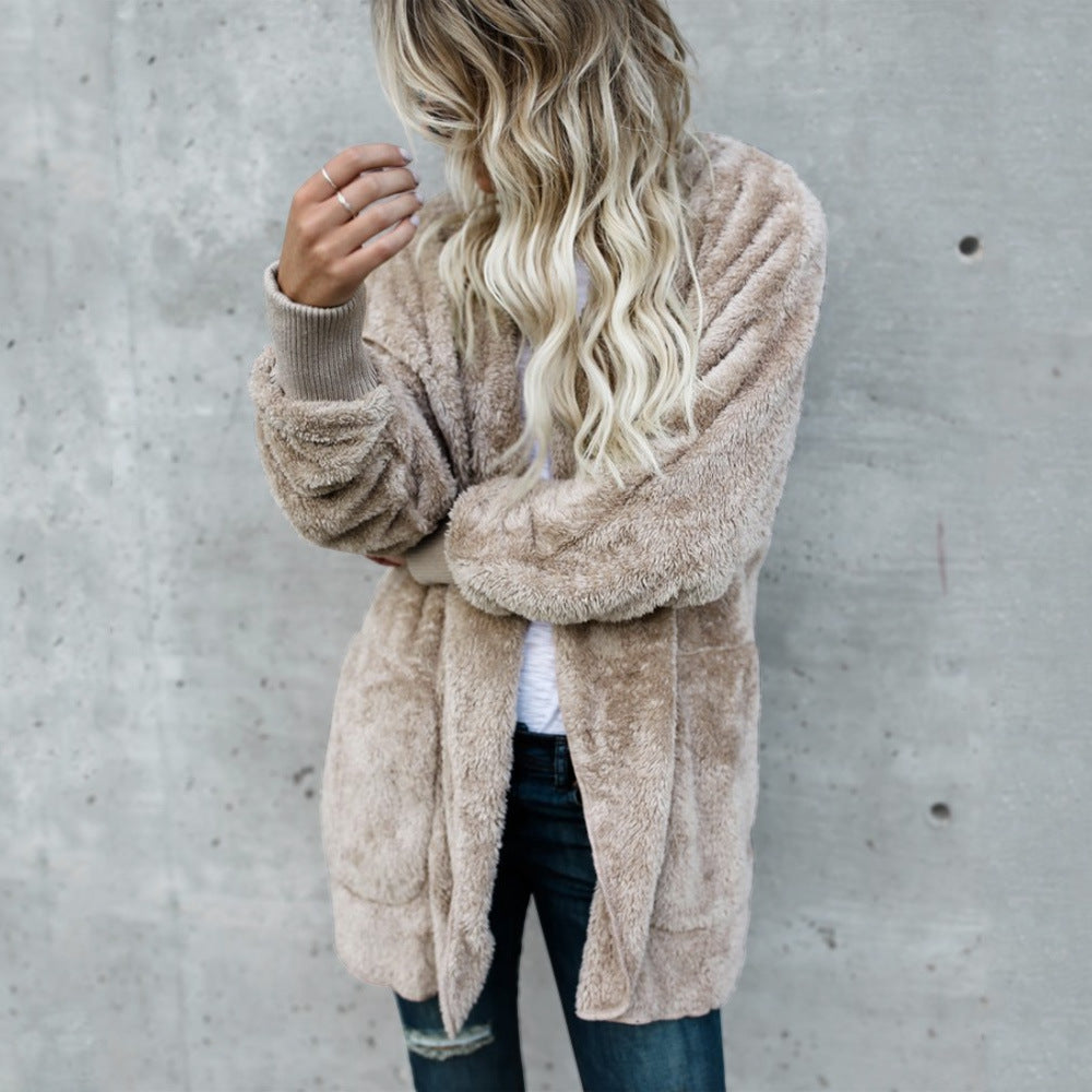 Loose Faux Fur Warm Short Hoody Coat