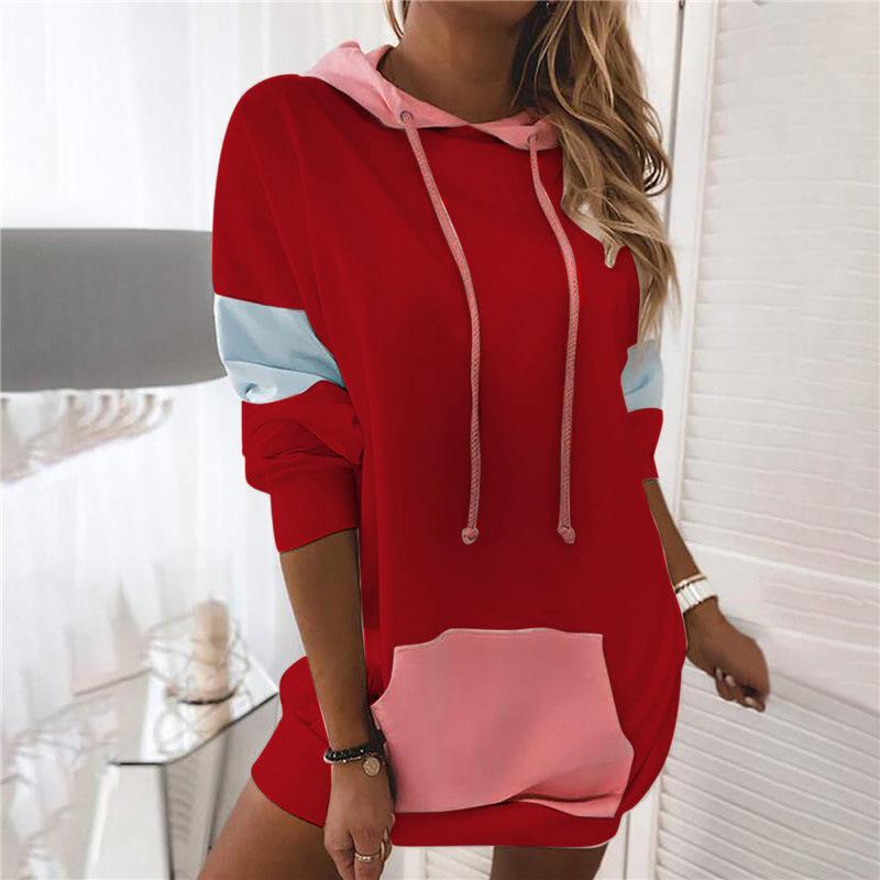 Long sleeve Hoodie contrast stitching T-shirt