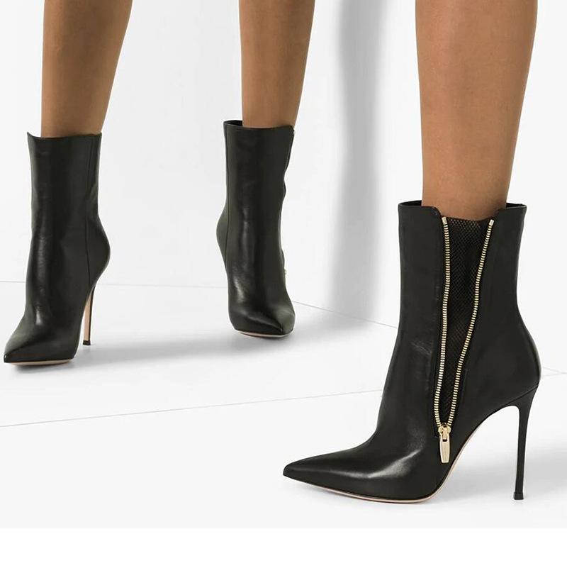 Pointed Fashion Side Zipper Stiletto Boots