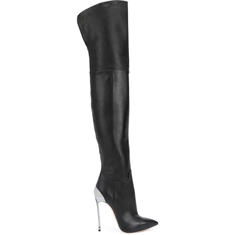 Pointed wine cup and thin heel fashion boots