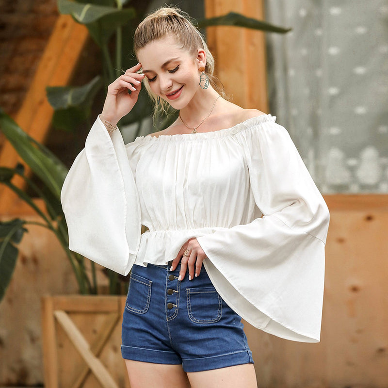 Off Shoulder Flared sleeve top
