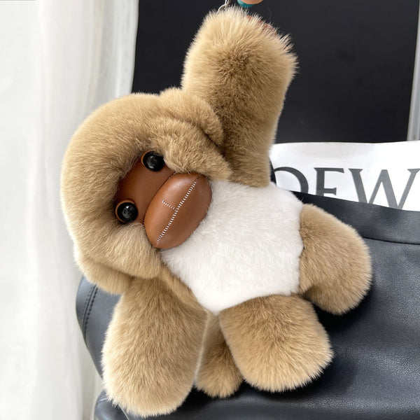Mink Fur Monkey Leather Bag Accessory