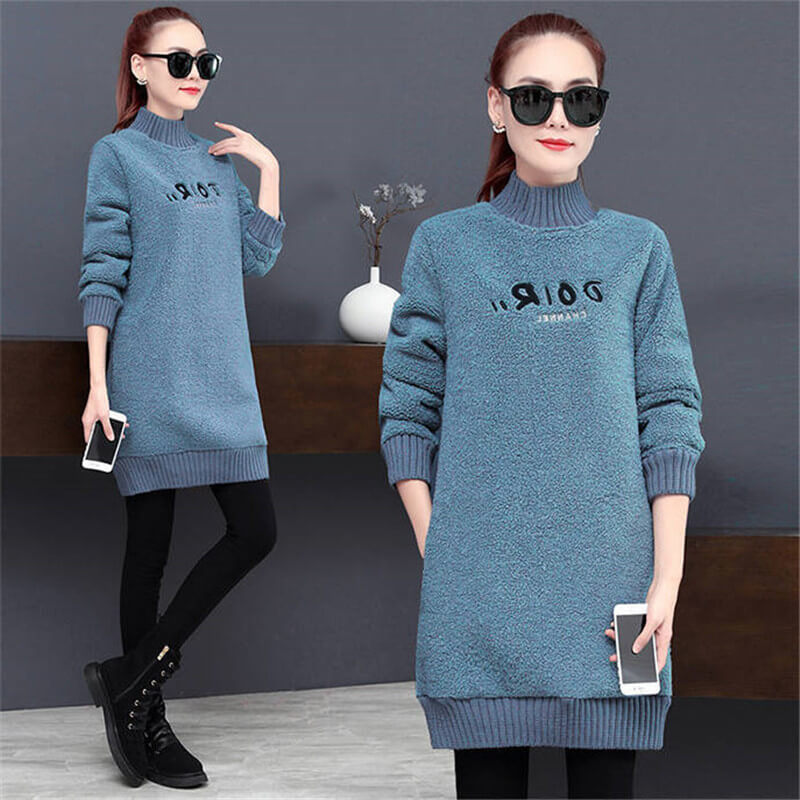 Pullover Crew Neck Letter Print Teddy Sweatshirts