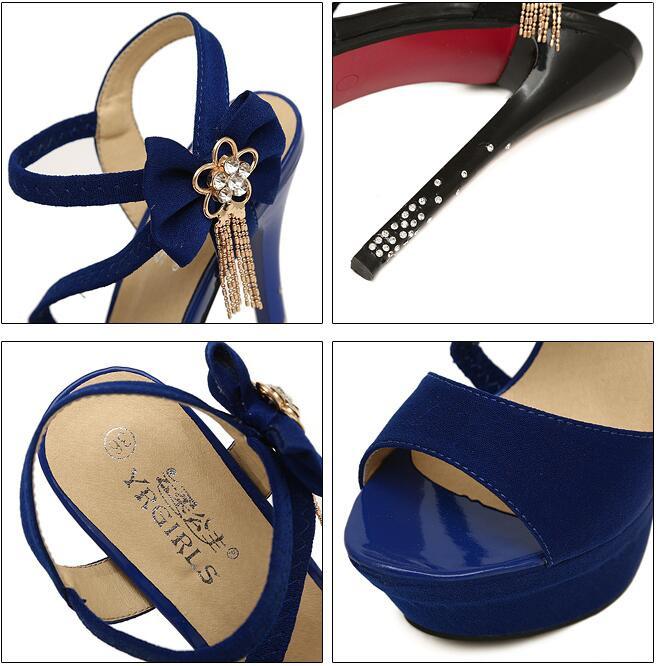 Fashionable Club Diamond Flowers High-Heeled Sandals