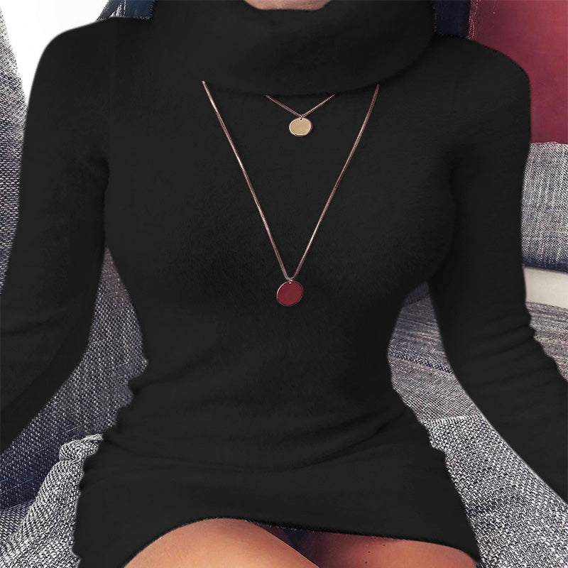Turtleneck Bodycon Long Sleeve Sweater Dress