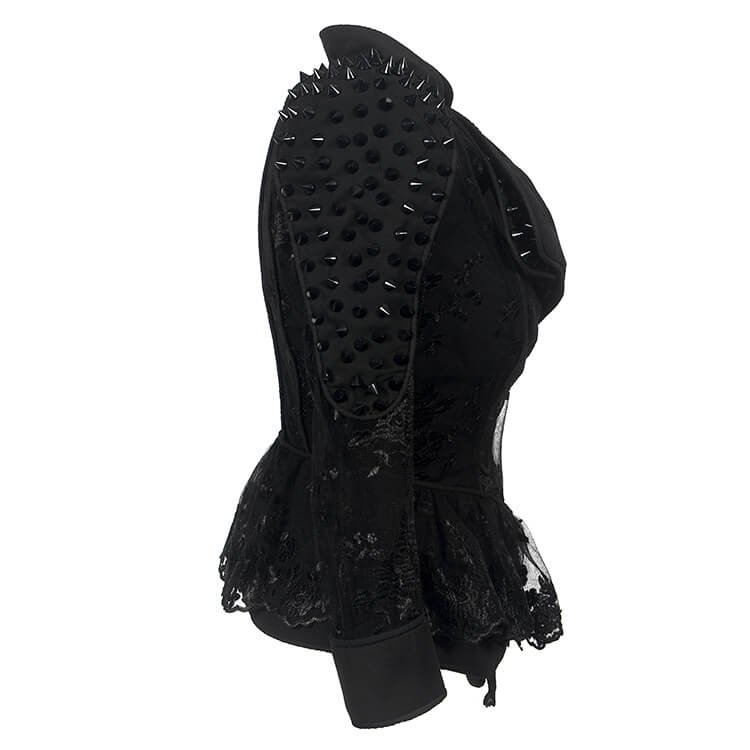 Lace Patchwork Moto Jacket
