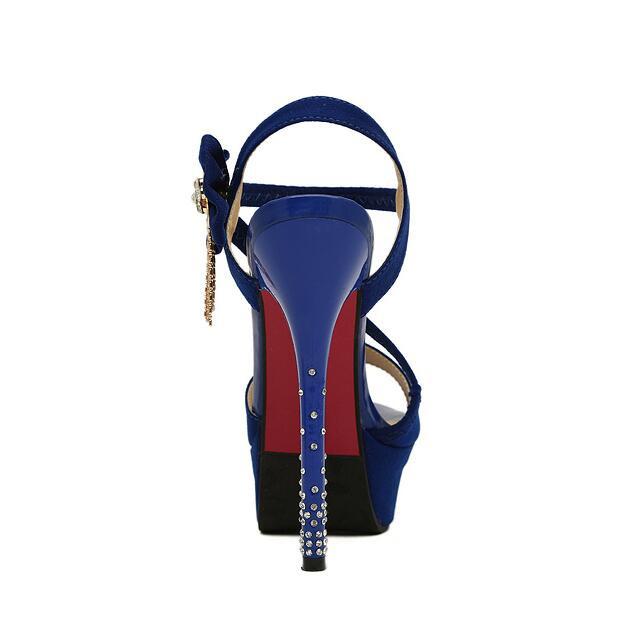 Fashionable Club Diamond Flowers High-Heeled Sandals