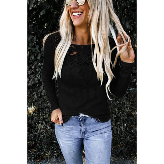 Lace Slim Long Sleeves T-shirt