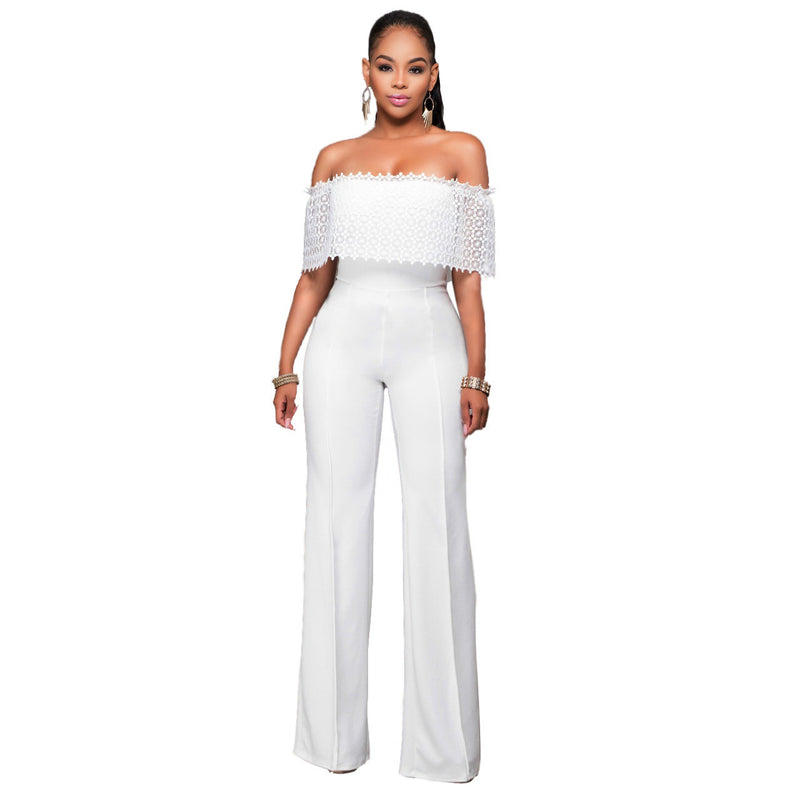 Pure Color Strapless Short Sleeves Long Jumpsuit – May Your Fashion