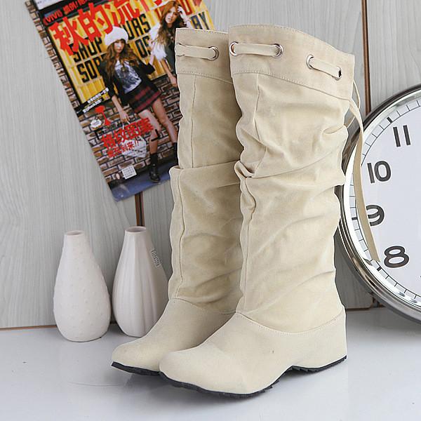 Fashion PU Increased High Lace-Up Boots