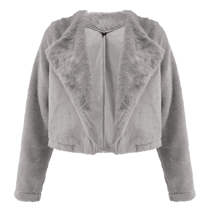 Plain Faux Fur Shearling Jacket