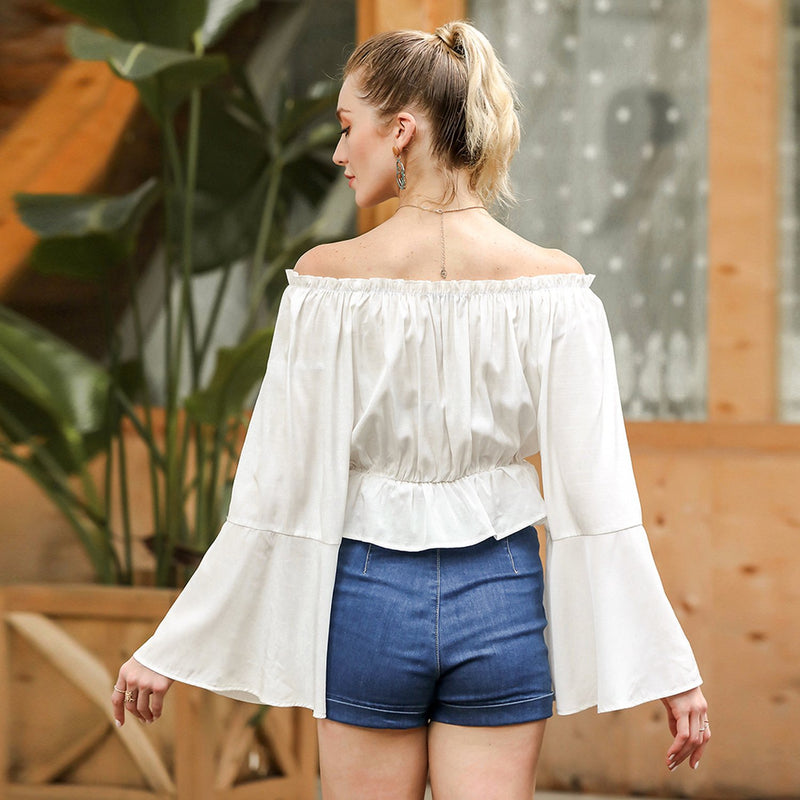 Off Shoulder Flared sleeve top