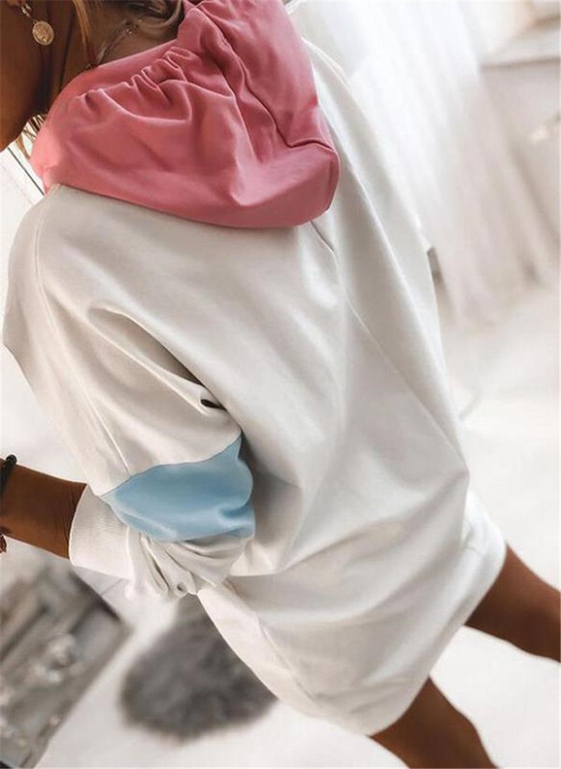 Long sleeve Hoodie contrast stitching T-shirt